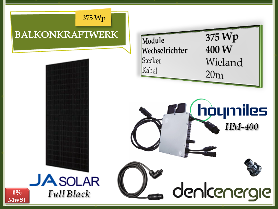 Balkonkraftwerk 375Wp / 400W