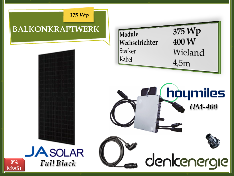 Balkonkraftwerk 375Wp / 400W