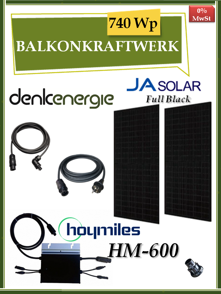 Balkonkraftwerk 740Wp / 600W BAYERN