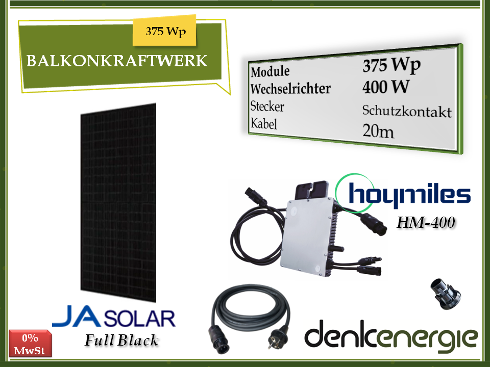 Balkonkraftwerk 375Wp / 400W