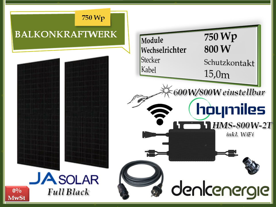 Balkonkraftwerk 750Wp / 800W WiFi