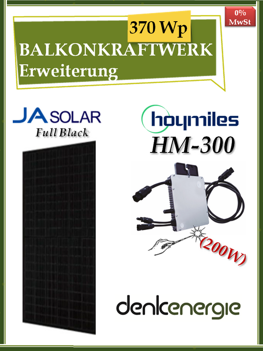 Balkonkraftwerk-Upgrade 370Wp / 200W