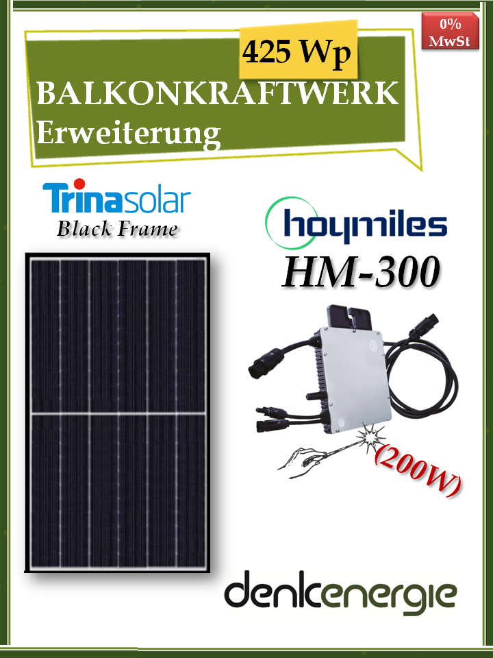 Balkonkraftwerk-Upgrade 425Wp / 200W